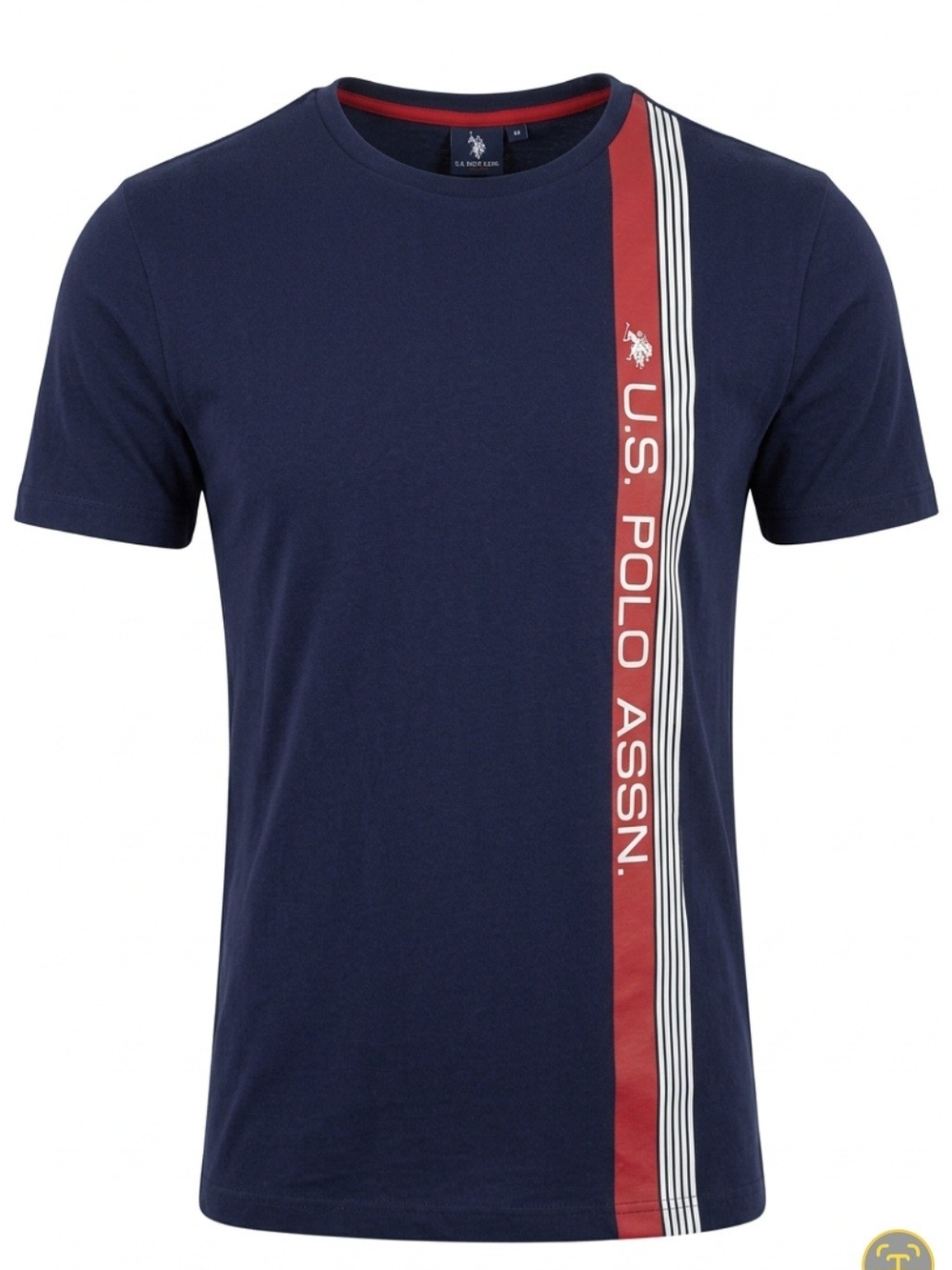 Polo by Ralph Lauren Navy Short-Sleeve Tee with Red Stripe